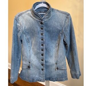 Vintage Y2K Ralph Lauren Denim Military Jacket Medium